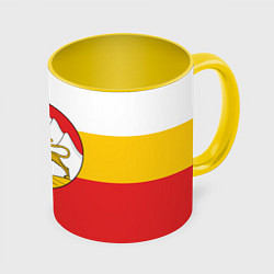 Кружка 3D Северная Осетия Алания Флаг, цвет: 3D-белый + желтый