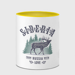 Кружка 3D SIBERIA из России с Любовью, цвет: 3D-белый + желтый — фото 2
