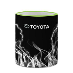 Кружка 3D Toyota Молния с огнем, цвет: 3D-светло-зеленый кант — фото 2