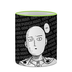 Кружка 3D One Punch Man - Сайтама Ванпанчмен, цвет: 3D-светло-зеленый кант — фото 2