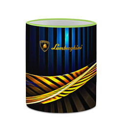 Кружка 3D Lamborghini - Марка автомобиля, цвет: 3D-светло-зеленый кант — фото 2