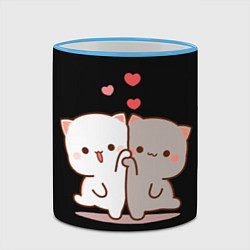 Кружка 3D Кошачья любовь навсегда Kitty love forever, цвет: 3D-небесно-голубой кант — фото 2