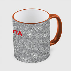 Кружка 3D TOYOTA PATTERN LOGO Z, цвет: 3D-оранжевый кант