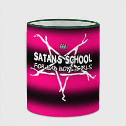 Кружка 3D Satan school for bad boys and girls pink, цвет: 3D-зеленый кант — фото 2