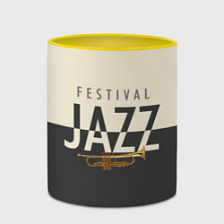 Кружка 3D JAZZ FESTIVAL, цвет: 3D-белый + желтый — фото 2