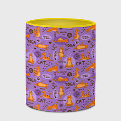 Кружка 3D Кошачья Йога, цвет: 3D-белый + желтый — фото 2