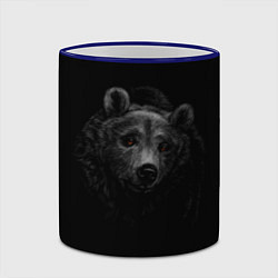 Кружка 3D Голова хищного медведя, цвет: 3D-синий кант — фото 2