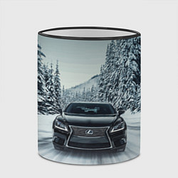 Кружка 3D Лексус - зимняя дорога!, цвет: 3D-черный кант — фото 2