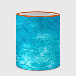 Кружка 3D Голубой океан Голубая вода, цвет: 3D-оранжевый кант — фото 2