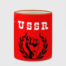 Кружка 3D USSR - КУЛАК Космос, цвет: 3D-оранжевый кант — фото 2