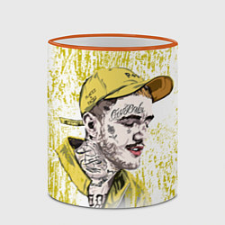 Кружка 3D Lil Peep CryBaby Yellow Лил Пип, цвет: 3D-оранжевый кант — фото 2