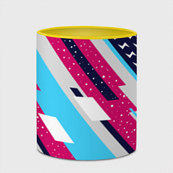 Кружка 3D Abstraction with lightning bolts, цвет: 3D-белый + желтый — фото 2