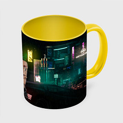 Кружка 3D Judy cyberpunk2077, цвет: 3D-белый + желтый