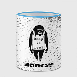 Кружка 3D БЭНКСИ - ОБЕЗЬЯНА - Брызги, цвет: 3D-небесно-голубой кант — фото 2