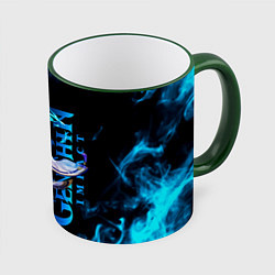 Кружка 3D Kamisato Ayato Камисато Аято, цвет: 3D-зеленый кант