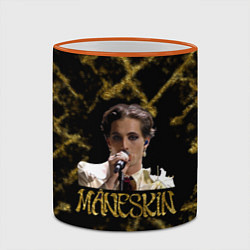 Кружка 3D Maneskin Coraline Sanremo gold edition, цвет: 3D-оранжевый кант — фото 2