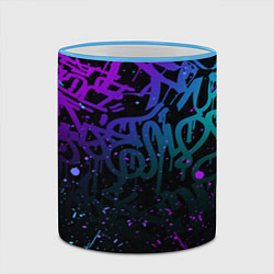 Кружка 3D НЕОНОВОЕ ГРАФФИТИ НЕОНОВЫЕ БРЫЗГИ, цвет: 3D-небесно-голубой кант — фото 2