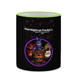 Кружка 3D Five Nights at Freddys - персонажи из игры, цвет: 3D-светло-зеленый кант — фото 2