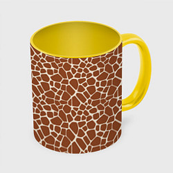 Кружка 3D Шкура Жирафа - Giraffe, цвет: 3D-белый + желтый