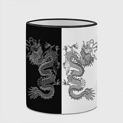 Кружка 3D Double Dragon Дракон Чб, цвет: 3D-черный кант — фото 2