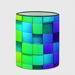 Кружка 3D Color geometrics pattern Vanguard, цвет: 3D-зеленый кант — фото 2