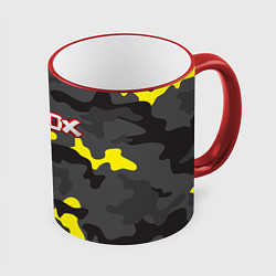 Кружка 3D Roblox Камуфляж Жёлто-Серый, цвет: 3D-красный кант