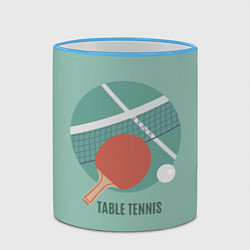 Кружка 3D TABLE TENNIS Теннис, цвет: 3D-небесно-голубой кант — фото 2