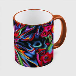 Кружка 3D Color pattern Impressionism, цвет: 3D-оранжевый кант