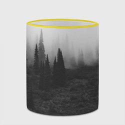 Кружка 3D Туманный лес - туман, цвет: 3D-желтый кант — фото 2