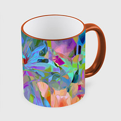 Кружка 3D Abstract color pattern Summer 2022, цвет: 3D-оранжевый кант