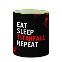 Кружка 3D Eat Sleep Titanfall Repeat Милитари, цвет: 3D-светло-зеленый кант — фото 2