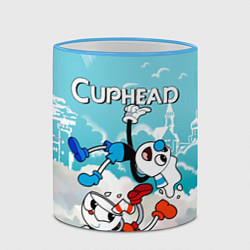 Кружка 3D Cuphead 2 чашечки, цвет: 3D-небесно-голубой кант — фото 2