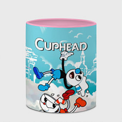 Кружка 3D Cuphead 2 чашечки, цвет: 3D-белый + розовый — фото 2