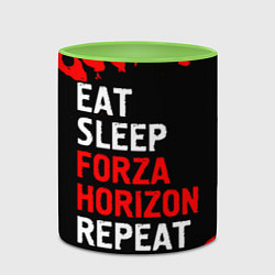 Кружка 3D Eat Sleep Forza Horizon Repeat Краска, цвет: 3D-белый + светло-зеленый — фото 2