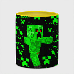 Кружка 3D MINECRAFT - CREEPER МАЙНКРАФТ, цвет: 3D-белый + желтый — фото 2