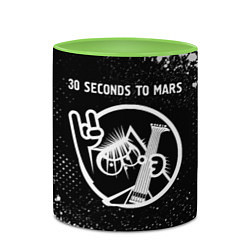 Кружка 3D 30 Seconds to Mars КОТ Краска, цвет: 3D-белый + светло-зеленый — фото 2