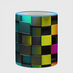 Кружка 3D Colored Geometric 3D pattern, цвет: 3D-небесно-голубой кант — фото 2