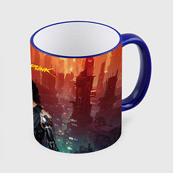 Кружка 3D Cyberpunk2077 Vi, цвет: 3D-синий кант