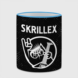 Кружка 3D Skrillex - КОТ - Потертости, цвет: 3D-небесно-голубой кант — фото 2