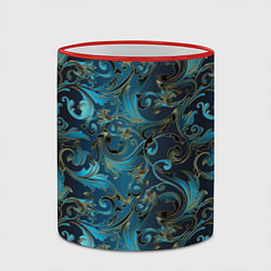 Кружка 3D Blue Abstract Узоры, цвет: 3D-красный кант — фото 2