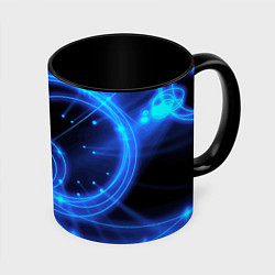 Кружка 3D Неоновый космос Neon space, цвет: 3D-белый + черный