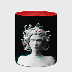 Кружка 3D Горгона медуза medusa gorgon, цвет: 3D-белый + красный — фото 2