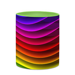 Кружка 3D Color line neon pattern Abstraction Summer 2023, цвет: 3D-белый + светло-зеленый — фото 2