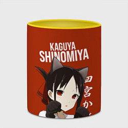 Кружка 3D Госпожа Кагуя Kaguya Shinomiya В любви как на войн, цвет: 3D-белый + желтый — фото 2