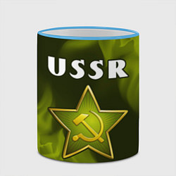 Кружка 3D USSR - ЗВЕЗДА - Огонь, цвет: 3D-небесно-голубой кант — фото 2