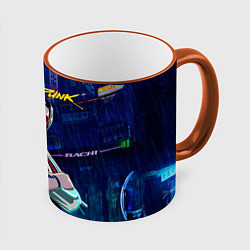 Кружка 3D Johnny Cyberpunk2077, цвет: 3D-оранжевый кант