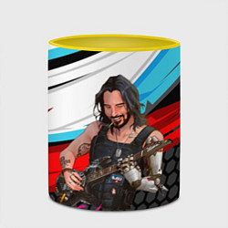 Кружка 3D Cyberpunk2077 Johnny с гитарой, цвет: 3D-белый + желтый — фото 2