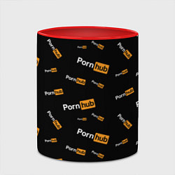 Кружка 3D PORN HUB НАДПИСИ ПАТТЕРН, цвет: 3D-белый + красный — фото 2