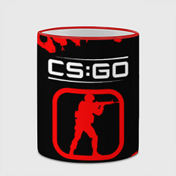 Кружка 3D CS:GO лого с линиями и спецназом, цвет: 3D-красный кант — фото 2