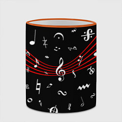 Кружка 3D Нотные Знаки с Нотным Станом, цвет: 3D-оранжевый кант — фото 2